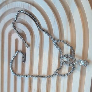 Vintage Crystal Rhinestone Cascading Choker Necklace